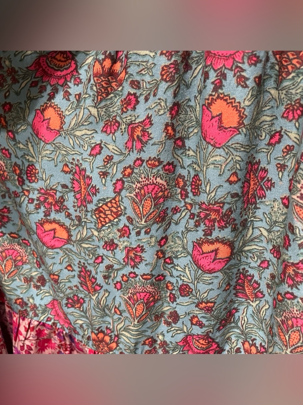 Lot 2 Natural Life Midi Dresses - Turquoise Mix & Orange Tropical Floral Boho L - Picture 11 of 16